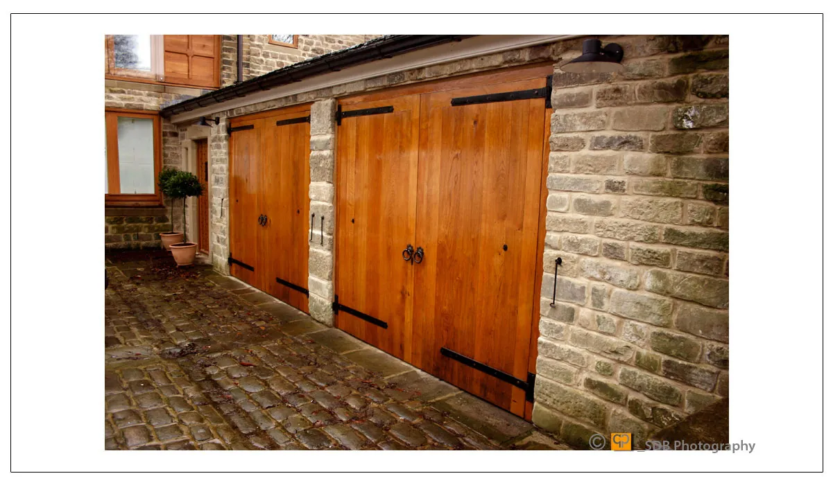 English oak double garage doors by SDB Designs made by Sean Broadbent